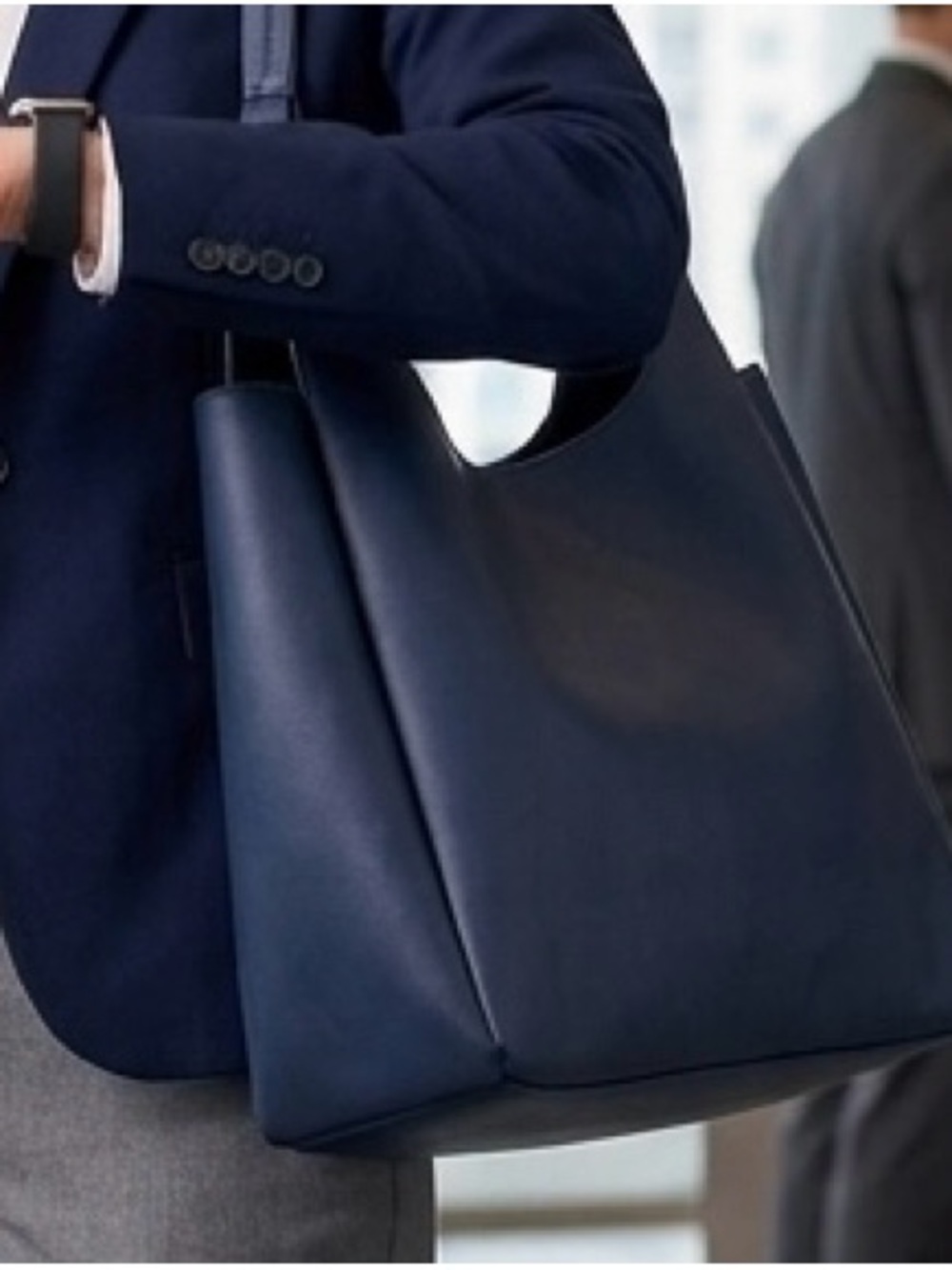 Neiman Marcus Deep Navy Shoulder Tote